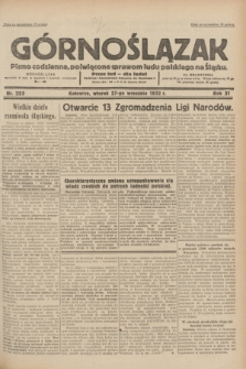 Górnoślązak : pismo codzienne, poświęcone sprawom ludu polskiego na Śląsku.R.31, nr 223 (27 września 1932)