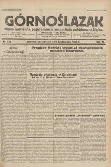 Górnoślązak : pismo codzienne, poświęcone sprawom ludu polskiego na Śląsku.R.31, nr 228 (3 października 1932)