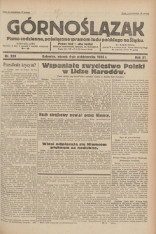 Górnoślązak : pismo codzienne, poświęcone sprawom ludu polskiego na Śląsku.R.31, nr 229 (4 października 1932)