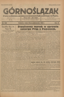 Górnoślązak : pismo codzienne, poświęcone sprawom ludu polskiego na Śląsku.R.31, nr 248 (26 października 1932)
