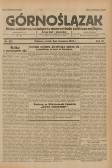 Górnoślązak : pismo codzienne, poświęcone sprawom ludu polskiego na Śląsku.R.31, nr 255 (4 listopada 1932)