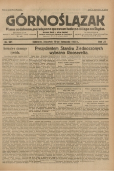 Górnoślązak : pismo codzienne, poświęcone sprawom ludu polskiego na Śląsku.R.31, nr 261 (10 listopada 1932)