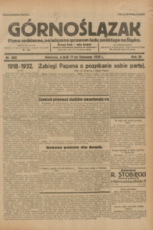 Górnoślązak : pismo codzienne, poświęcone sprawom ludu polskiego na Śląsku.R.31, nr 262 (11 listopada 1932)
