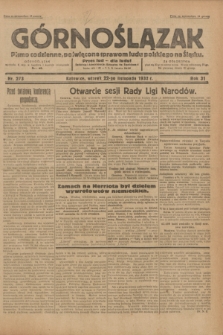 Górnoślązak : pismo codzienne, poświęcone sprawom ludu polskiego na Śląsku.R.31, nr 273 (22 listopada 1932)