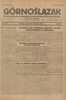 Górnoślązak : pismo codzienne, poświęcone sprawom ludu polskiego na Śląsku.R.31, nr 274 (23 listopada 1932)