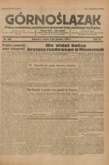 Górnoślązak : pismo codzienne, poświęcone sprawom ludu polskiego na Śląsku.R.31, nr 282 (2 grudnia 1932)
