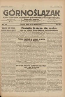 Górnoślązak : pismo codzienne, poświęcone sprawom ludu polskiego na Śląsku.R.31, nr 291 (14 grudnia 1932)