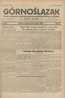 Górnoślązak : pismo codzienne, poświęcone sprawom ludu polskiego na Śląsku.R.31, nr 292 (15 grudnia 1932)