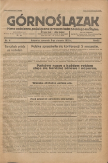 Górnoślązak : Pismo codzienne, poświęcone sprawom ludu polskiego na Śląsku.R.32, nr 4 (5 stycznia 1933)