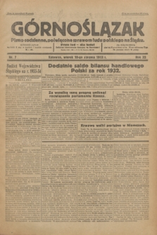 Górnoślązak : Pismo codzienne, poświęcone sprawom ludu polskiego na Śląsku.R.32, nr 7 (10 stycznia 1933)