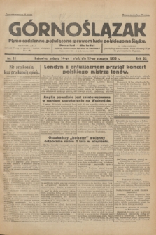 Górnoślązak : Pismo codzienne, poświęcone sprawom ludu polskiego na Śląsku.R.32, nr 11 (14 stycznia 1933)