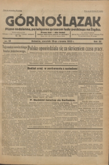 Górnoślązak : Pismo codzienne, poświęcone sprawom ludu polskiego na Śląsku.R.32, nr 15 (19 stycznia 1933)