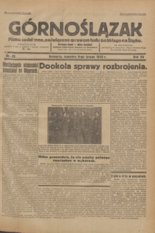 Górnoślązak : Pismo codzienne, poświęcone sprawom ludu polskiego na Śląsku.R.32, nr 32 (9 lutego 1933)