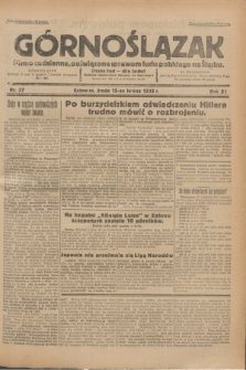 Górnoślązak : Pismo codzienne, poświęcone sprawom ludu polskiego na Śląsku.R.32, nr 37 (15 lutego 1933)