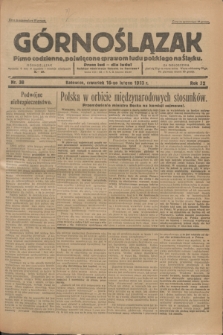 Górnoślązak : Pismo codzienne, poświęcone sprawom ludu polskiego na Śląsku.R.32, nr 38 (16 lutego 1933)
