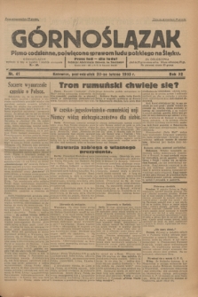 Górnoślązak : pismo codzienne, poświęcone sprawom ludu polskiego na Śląsku.R.32, nr 41 (20 lutego 1933)