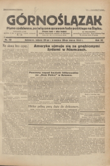 Górnoślązak : pismo codzienne, poświęcone sprawom ludu polskiego na Śląsku.R.32, nr 70 (25/26 marca 1933)