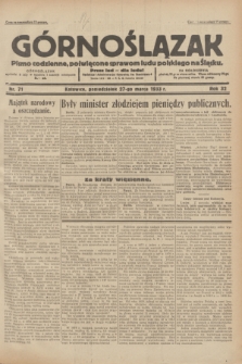 Górnoślązak : pismo codzienne, poświęcone sprawom ludu polskiego na Śląsku.R.32, nr 71 (27 marca 1933)