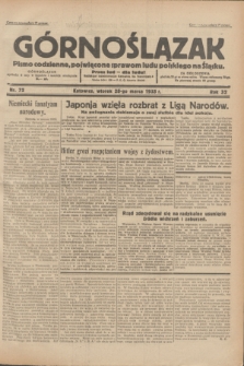 Górnoślązak : pismo codzienne, poświęcone sprawom ludu polskiego na Śląsku.R.32, nr 72 (28 marca 1933)