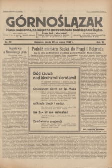 Górnoślązak : pismo codzienne, poświęcone sprawom ludu polskiego na Śląsku.R.32, nr 73 (29 marca 1933)