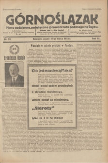 Górnoślązak : pismo codzienne, poświęcone sprawom ludu polskiego na Śląsku.R.32, nr 75 (31 marca 1933)