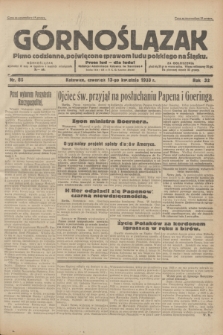 Górnoślązak : pismo codzienne, poświęcone sprawom ludu polskiego na Śląsku.R.32, nr 86 (13 kwietnia 1933)