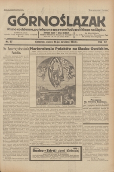 Górnoślązak : pismo codzienne, poświęcone sprawom ludu polskiego na Śląsku.R.32, nr 87 (14 kwietnia 1933)