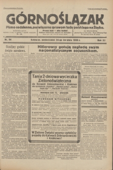 Górnoślązak : pismo codzienne, poświęcone sprawom ludu polskiego na Śląsku.R.32, nr 94 (24 kwietnia 1933)
