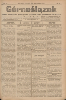 Górnoślązak : pismo codzienne, poświęcone sprawom ludu polskiego na Sląsku.R.4, nr 29 (5 lutego 1905) + dod.