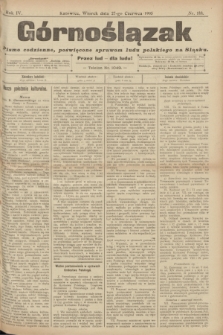 Górnoślązak : pismo codzienne, poświęcone sprawom ludu polskiego na Sląsku.R.4, nr 144 (27 czerwca 1905)