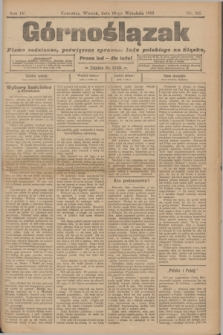 Górnoślązak : pismo codzienne, poświęcone sprawom ludu polskiego na Sląsku.R.4, nr 216 (19 września 1905)