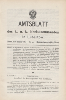 Amtsblatt des k. u. k. Kreiskommandos in Lubartów. 1915, № 4 (15 December)