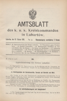 Amtsblatt des k. u. k. Kreiskommandos in Lubartów. 1916, № 2 (15 Februar)