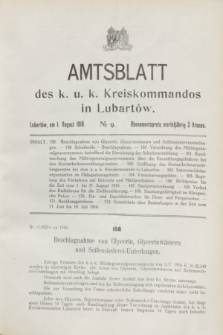 Amtsblatt des k. u. k. Kreiskommandos in Lubartów. 1916, № 9 (1 August)