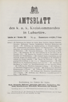 Amtsblatt des k. u. k. Kreiskommandos in Lubartów. 1916, № 17 (1 Dezember)