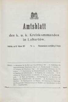 Amtsblatt des k. u. k. Kreiskommandos in Lubartów. 1917, № 2 (10 Februar)