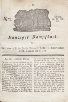 Danziger Dampfboot für Geist, Humor, Satire, Poesie, Welt- und Volksleben, Korrespondenz, Kunst, Literatur und Theater. Jg.6, № 73 (21 Juni 1836)