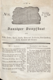 Danziger Dampfboot für Geist, Humor, Satire, Poesie, Welt- und Volksleben, Korrespondenz, Kunst, Literatur und Theater. Jg.6, № 96 (13 August 1836) + dod.