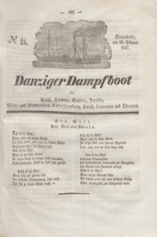 Danziger Dampfboot für Geist, Humor, Satire, Poesie, Welt- und Volksleben, Korrespondenz, Kunst, Literatur und Theater. Jg.7, № 24 (25 Februar 1837) + dod.