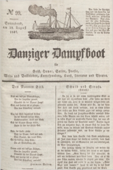 Danziger Dampfboot für Geist, Humor, Satire, Poesie, Welt- und Volksleben, Korrespondenz, Kunst, Literatur und Theater. Jg.7, № 99 (19 August 1837) + dod.