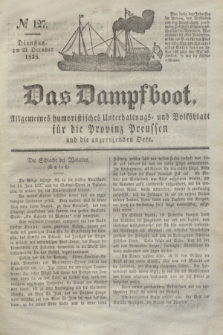 Das Dampfboot : allgemeines humoristisches Unterhaltungs- und Volksblatt für die Provinz Preussen und die angrenzenden Orte. Jg.8, № 127 (23 October 1838) + dod.