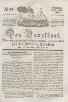 Das Dampfboot : allgemeines humoristisches Unterhaltungs- und Volksblatt für die Provinz Preussen und die angrenzenden Orte. [Jg.9], № 57 (11 Mai 1839) + dod.