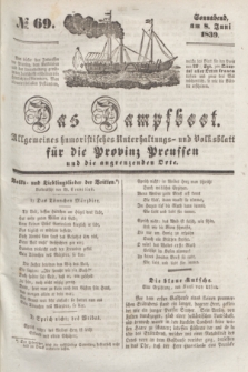 Das Dampfboot : allgemeines humoristisches Unterhaltungs- und Volksblatt für die Provinz Preussen und die angrenzenden Orte. [Jg.9], № 69 (8 Juni 1839) + dod.