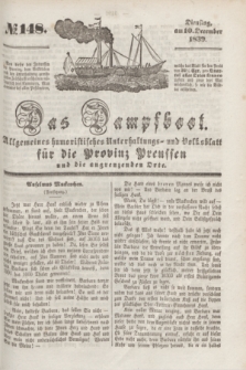 Das Dampfboot : allgemeines humoristisches Unterhaltungs- und Volksblatt für die Provinz Preussen und die angrenzenden Orte. [Jg.9], № 148 (10 December 1839) + dod.