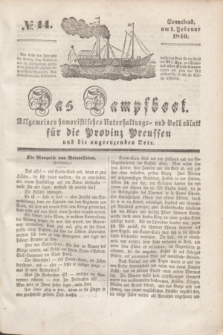 Das Dampfboot : allgemeines humoristisches Unterhaltungs- und Volksblatt für die Provinz Preussen und die angrenzenden Orte. [Jg.10], № 14 (1 Februar 1840) + dod.