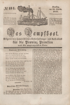 Das Dampfboot : allgemeines humoristisches Unterhaltungs- und Volksblatt für die Provinz Preussen und die angrenzenden Orte. [Jg.10], № 114 (22 September 1840) + dod.