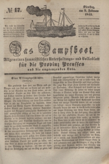 Das Dampfboot : allgemeines humoristisches Unterhaltungs- und Volksblatt für die Provinz Preussen und die angrenzenden Orte. [Jg.11], № 17 (9 Februar 1841) + dod.