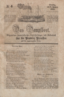 Das Dampfboot : allgemeines humoristisches Unterhaltungs- und Volksblatt für die Provinz Preussen und die angrenzenden Orte. [Jg.14], № 4 (9 Januar 1844) + dod.