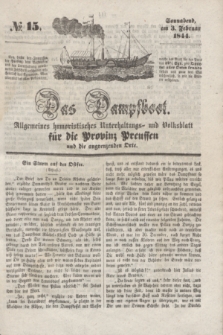 Das Dampfboot : allgemeines humoristisches Unterhaltungs- und Volksblatt für die Provinz Preussen und die angrenzenden Orte. [Jg.14], № 15 (3 Februar 1844) + dod.