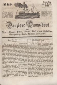 Danziger Dampfboot für Geist, Humor, Satire, Poesie, Welt- und Volksleben, Korrespondenz, Kunst, Literatur und Theater. [Jg.14], № 119 (3 October 1844) + dod.